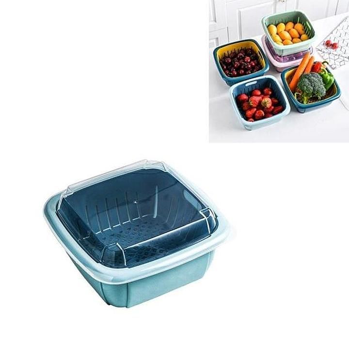 Double layer refrigerator drain storage basket with lid(set of 2) uploaded by KT ENTERPRISE on 2/5/2021