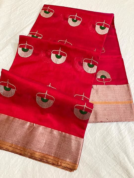 Chanderi handloom saree  uploaded by Pragya handloom on 2/5/2021