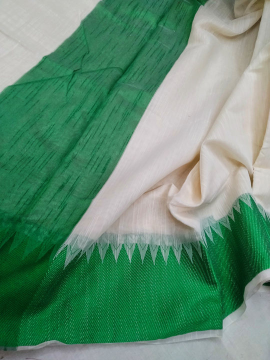 Cotton slub sarees (GREEN) uploaded by H.M. Haroon textiles on 12/25/2022