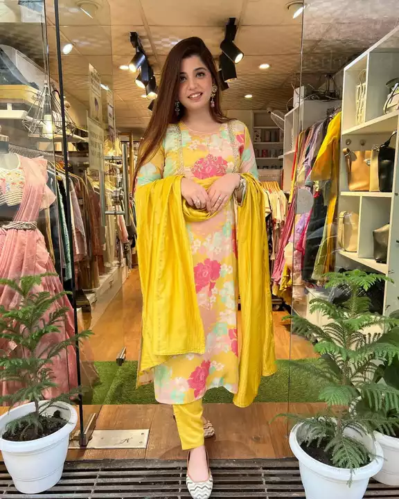 *This summer session wear the summer look  kurti with pent dupppta🥰*
*kurti+ pent+ dupptta*
  
*Fab uploaded by JAIPURI FASHION HUB on 12/25/2022