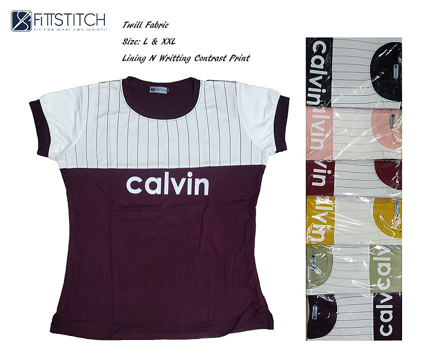 stripe & calvin print tee uploaded by business on 2/5/2021