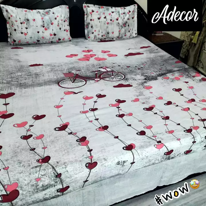 *#WoW Fitted* ❤️
*Panel Print Double Bed Bedsheet Set*
1 Panel Print Bedsheet 90x100 inches
2 large  uploaded by business on 12/26/2022