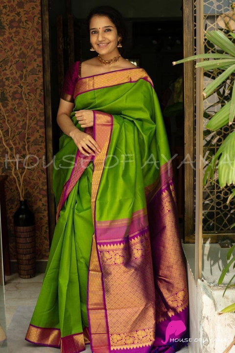 Traditional Kanchipuram   PERROT Color saree  uploaded by KBS FASHION STORE on 12/26/2022
