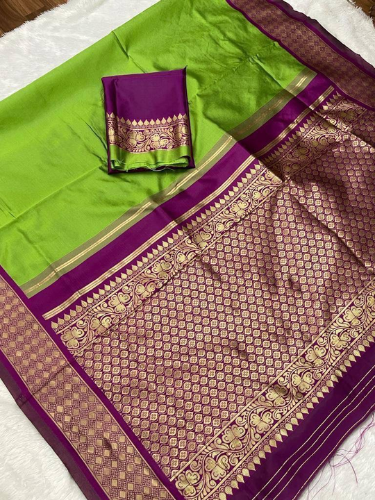 Traditional Kanchipuram   PERROT Color saree  uploaded by KBS FASHION STORE on 12/26/2022