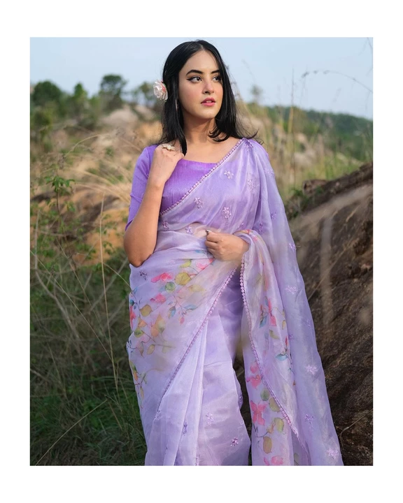 Organza saree uploaded by business on 12/26/2022