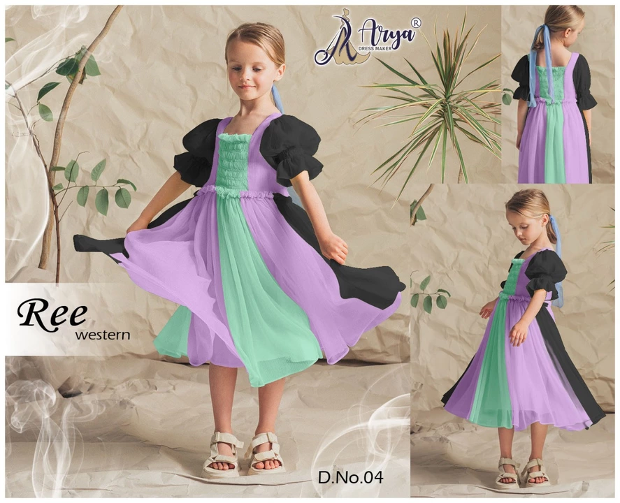 👧 Ree CHILDREN👧
↕️- Western style
↕️- 6 - Colour 
↕️- Fabric- Georgette soft
↕️- Size 
       Year uploaded by SN creations on 12/26/2022