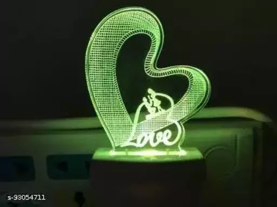 3D Stylist LOVE HEART SHAPE  Night Lamp with 7 Color Changing Light for Gift,for Bedroom, livingroom uploaded by Mera Bazaar on 12/26/2022