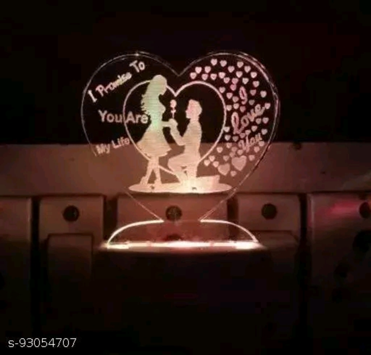 3D Stylist LOVE HEART SHAPE  Night Lamp with 7 Color Changing Light for Gift,for Bedroom, livingroom uploaded by Mera Bazaar on 12/26/2022
