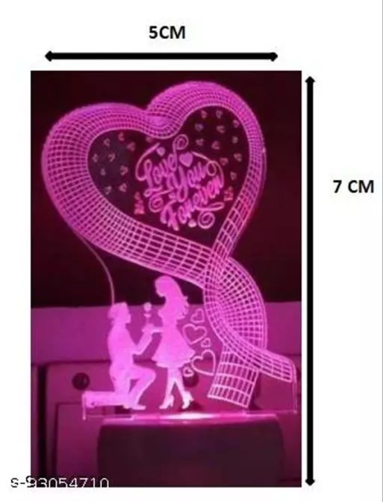 3D Stylist LOVE HEART SHAPE  Night Lamp with 7 Color Changing Light for Gift,for Bedroom, livingroom uploaded by business on 12/26/2022