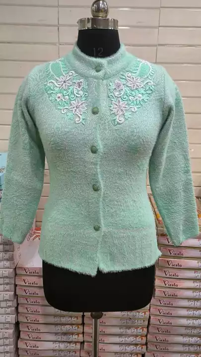 Hair Wool Cardigan with embroidery uploaded by Nautan Hosiery and Textiles on 5/9/2024