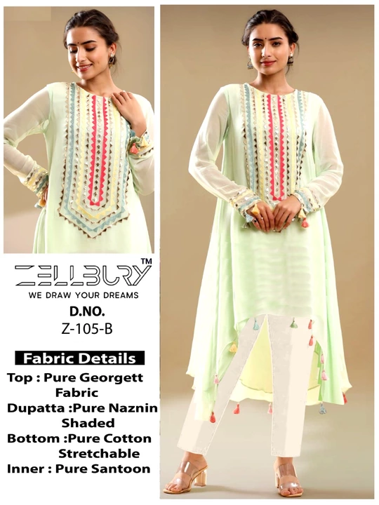 ZELLBURY Luxury Collection of Tunic with Pants & Dupatta uploaded by Lotus Impex on 12/26/2022