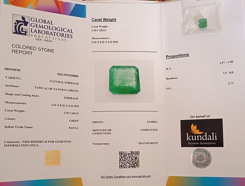 Natural Emerald Authentic Gemstone. uploaded by business on 2/6/2021