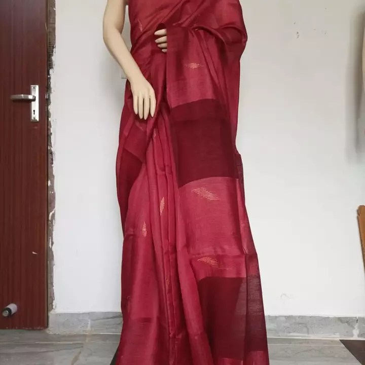 Post image Hand woven pure Tasar silk saree with blouse piece. 7903221569 or 7004463131