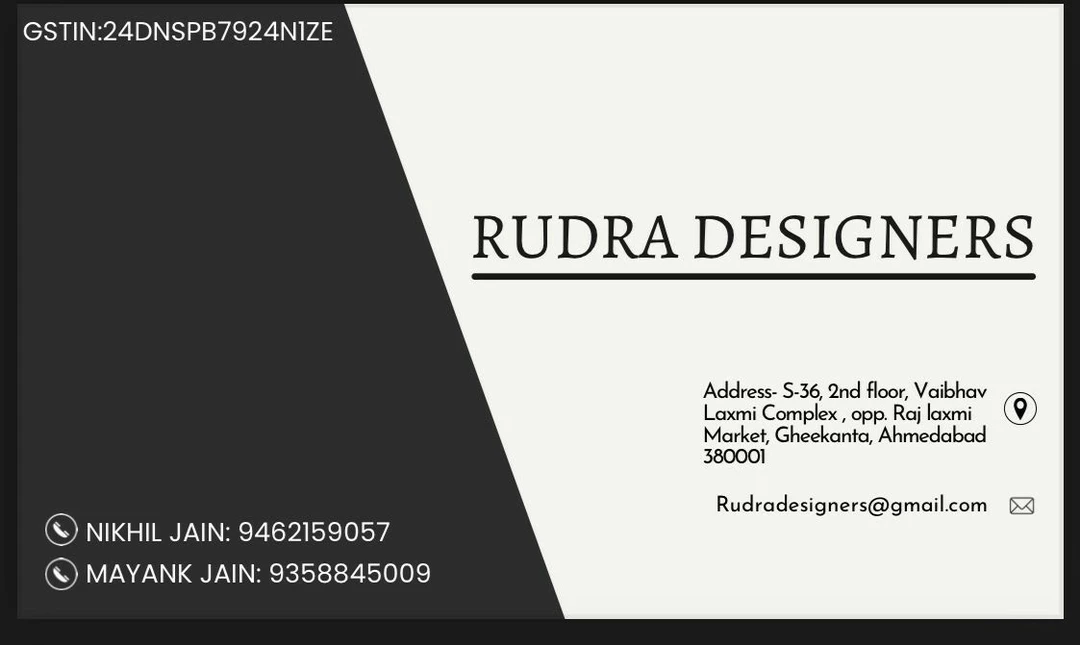 Visiting card store images of Rudra Designers