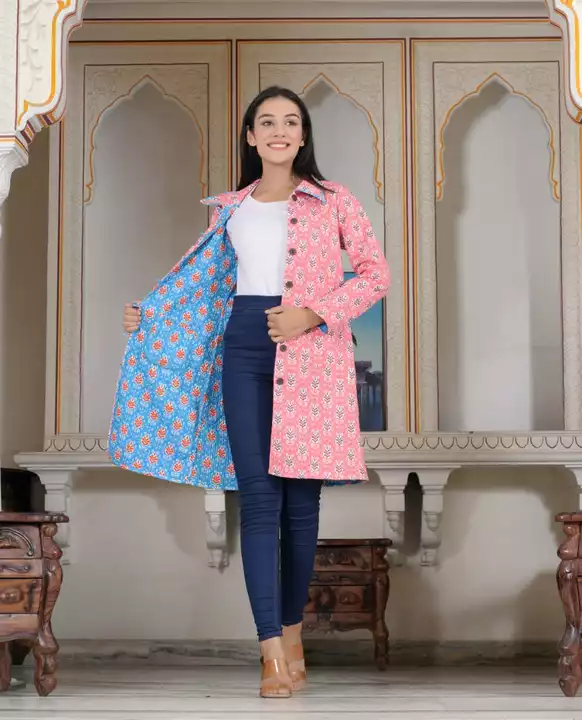 Bagru Cotton Printed Reversible Quilted Jackets uploaded by Vastra Rajasthani on 12/27/2022