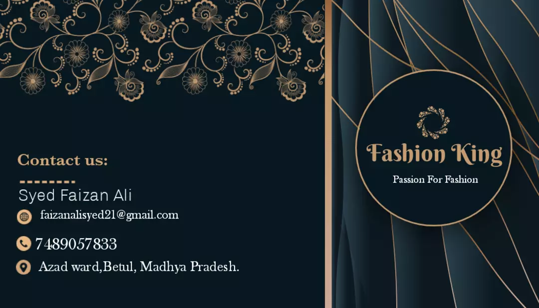 Visiting card store images of Fashion king