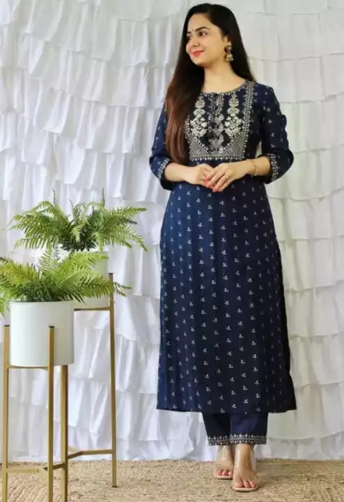 Aleex outlet women embroidered printed Kurta with pant set uploaded by ALEEXA OUTLET on 12/27/2022