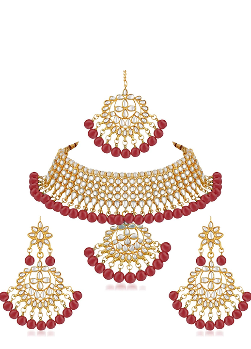 J.. r s necklace with tikka set uploaded by Imitation jewellery on 12/27/2022