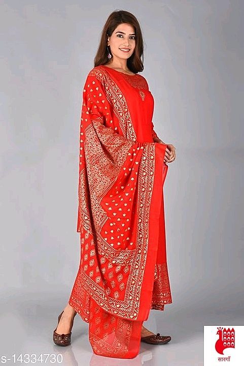 Beautiful Reyon kurti duppta set ❤️ no bottomwear.size M to xxl uploaded by business on 2/6/2021