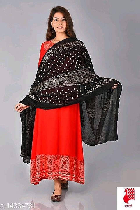 Beautiful Reyon kurti duppta set ❤️ no bottomwear.size M to xxl uploaded by business on 2/6/2021