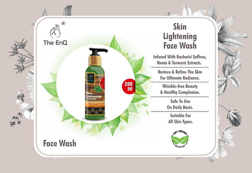 The EnQ Organic Skin Lightening Face Wash - 200 ml  uploaded by Ranjurajendra Traders on 2/6/2021
