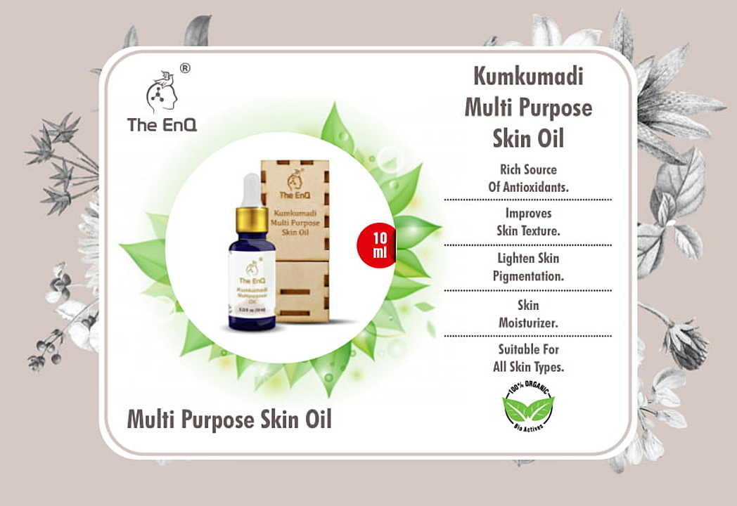 The EnQ Kumkumadi Multipurpose Skin Oil 10 ml Organic 100% Natural uploaded by Ranjurajendra Traders on 2/6/2021