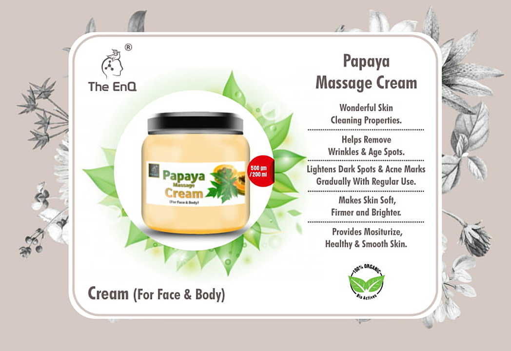 The EnQ Papaya Message Cream - 500 gm Parlour Pack  uploaded by Ranjurajendra Traders on 2/6/2021