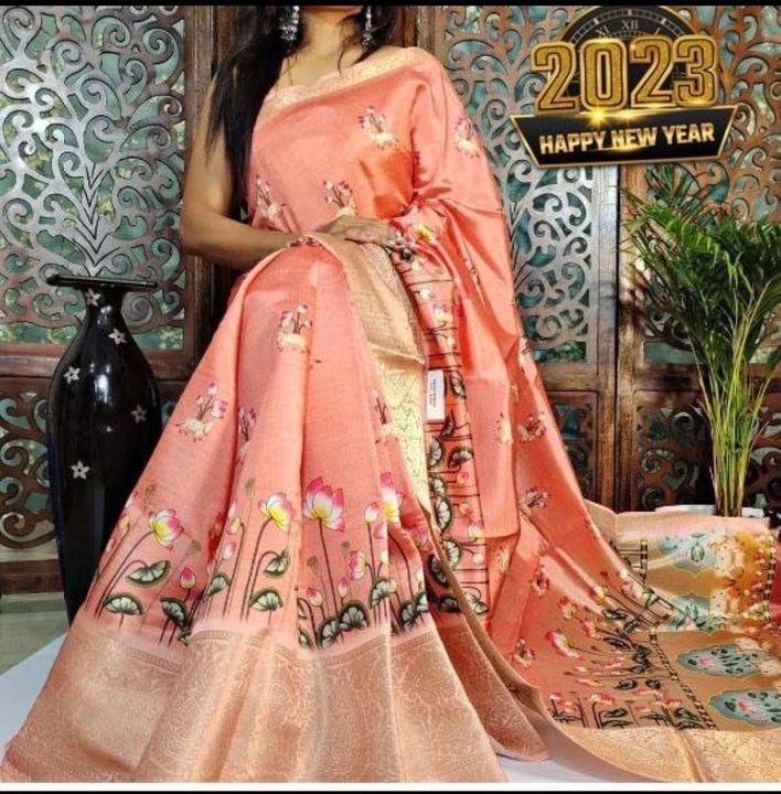Post image !!...........New Year 2023...............!!

*Latest and Exclusive gold zari kanchi patto chanderi Silk printed saree* 

💥💥💥 👉🏻 VERY EXCLUSIVE chanderi Silk called kanchi chanderi silk WITH  DESIGNER  DIGITAL PRINTING SAREES WITH printed contrast pallu &amp; plain separate blouse*
 
Sarees Length : 5.70 MTR
Blouse Lenght : 0.80 MTR 
💥💥💥Superb quality  6.50 Mtr total in length

💥💥💥 price only just @ ₹475

💃💃💃💃👆💃💃 Ready stock!! Grab soon!!