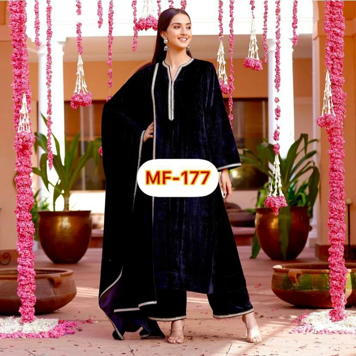 *( MF-177 )* 

*Launching New velvet Designer Party Wear  Winter Collection Look Top-Dupatta and Rea uploaded by SN creations on 12/28/2022
