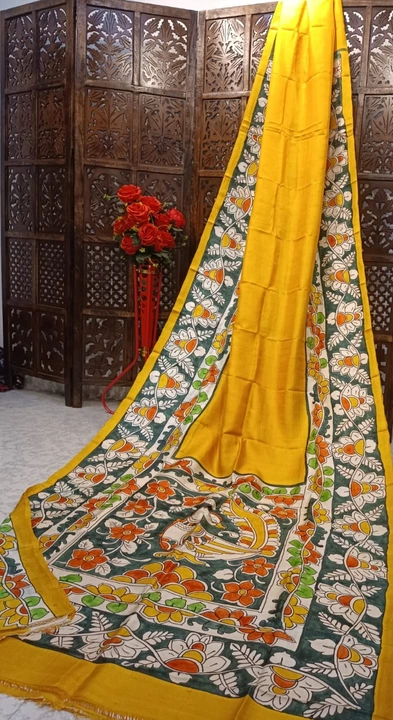 Hand Painted  Pure Silk Saree, Authentic Bishnupuri Silk Saree With Running Blouse Piece uploaded by business on 12/28/2022