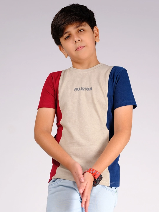 Boys color blocked cotton T-shirt  uploaded by business on 12/28/2022