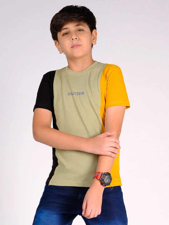 Boys color blocked cotton T-shirt  uploaded by business on 12/28/2022