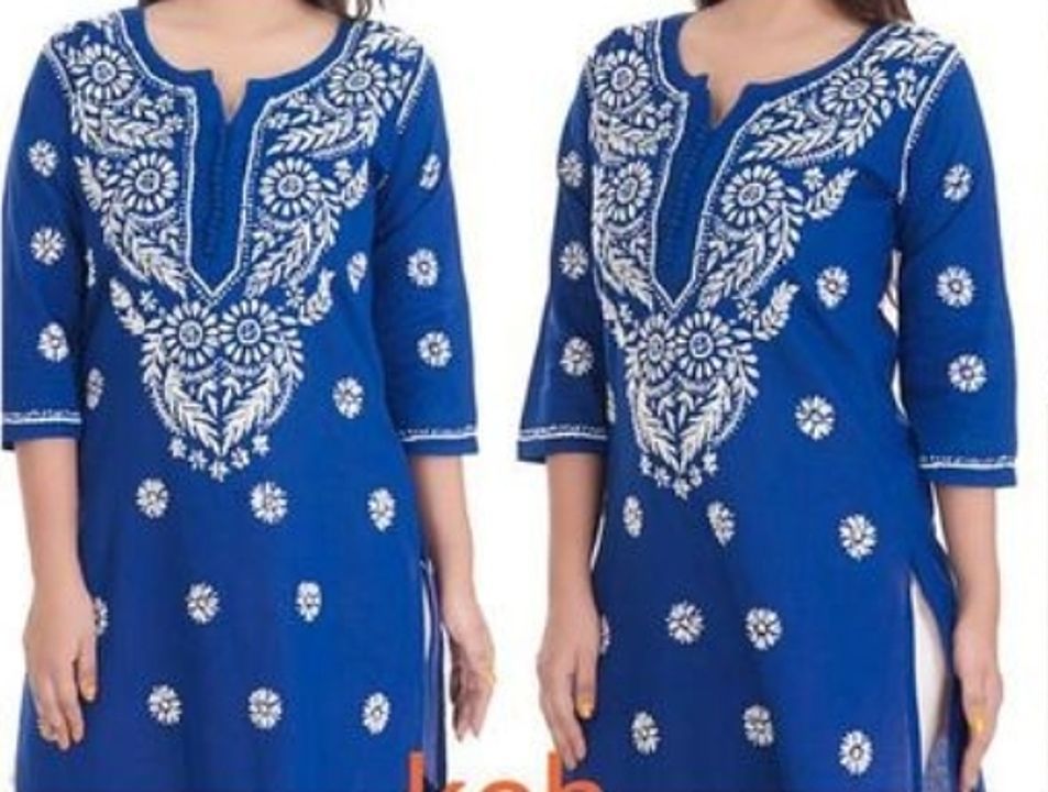 Lucknowi chikan handwork Kurtis cambric cotton uploaded by business on 7/4/2020