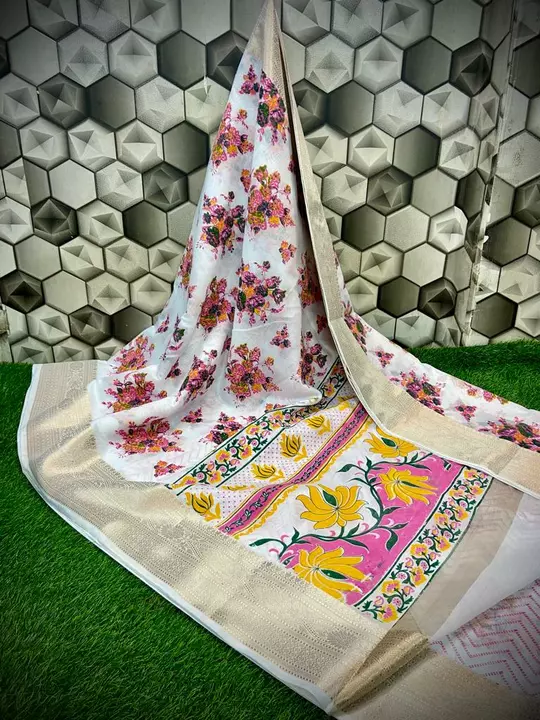 Banarasi cotton printed saree uploaded by Raza textiles on 12/28/2022