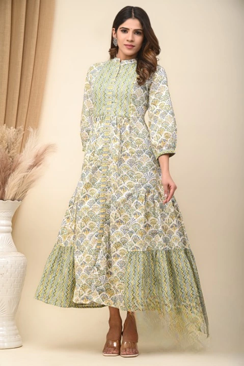 Collection Of A-line Kurti With Front Slit In Hand Work uploaded by business on 12/28/2022
