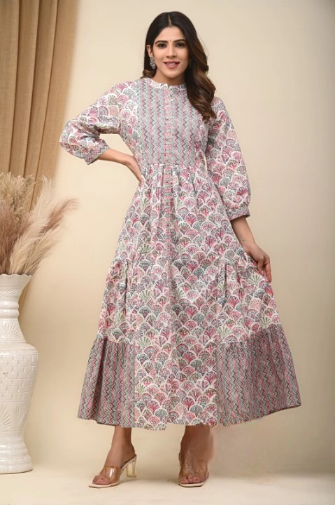 Collection Of A-line Kurti With Front Slit In Hand Work uploaded by business on 12/28/2022