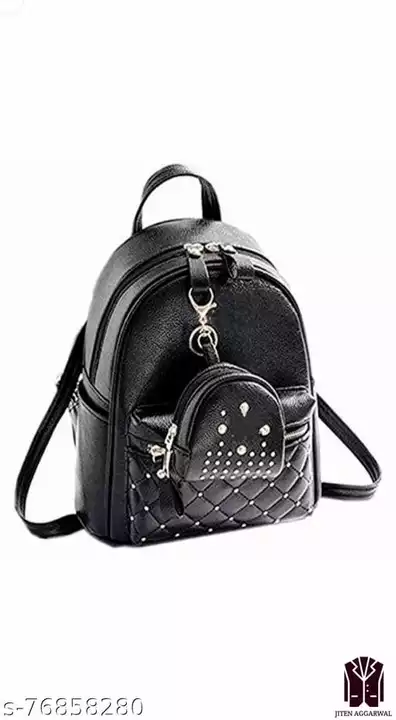 Post image Catalog Name:*Voguish Attractive Women Backpacks*
Material: PU
No. of Compartments: 1
Sizes:
Free Size (Length Size: 14 in, Width Size: 13.5 in)
