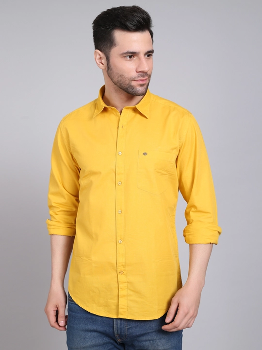 Fomo men solid yellow casual shirt for men uploaded by Rahul trading company on 12/28/2022