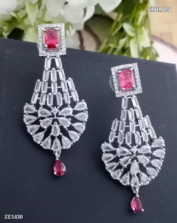 Catalog Name: *Cz earring*

Beautiful cz earring in silver plating with cz stone it's base made with uploaded by SN creations on 12/28/2022