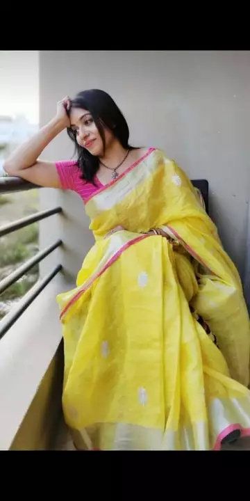Pure linen by linen embordary work saree uploaded by business on 12/28/2022