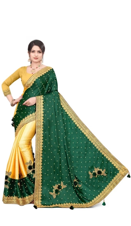 Post image This saree fully body embroidery work and diamond work 5.5 mtr saree with fully instiched blouse