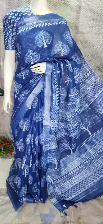 Kota slub printed saree uploaded by Lovely enterprises on 12/28/2022