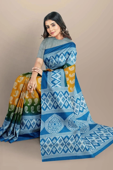 Beautiful Handblock printed pure cotton mulmul sarees uploaded by SS TRADELINK  on 12/28/2022
