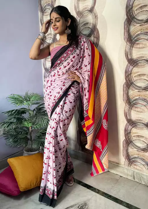 Beautiful Handblock printed pure cotton mulmul sarees uploaded by SS TRADELINK  on 12/28/2022