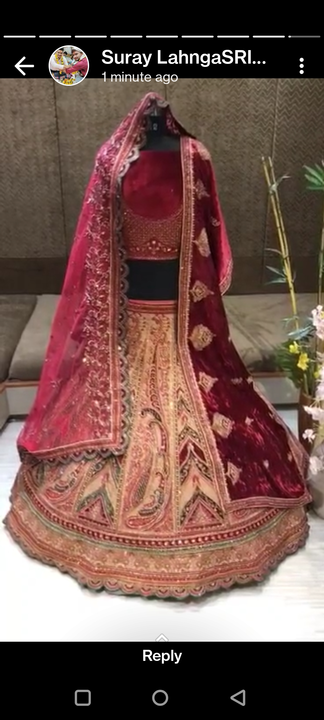 Post image I want 1-10 pieces of Lehenga at a total order value of 25000. I am looking for Bridel. Please send me price if you have this available.
