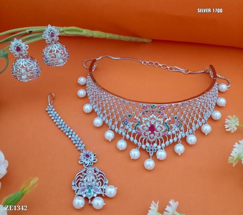 Catalog Name: *Chocker set*

*Cash On Delivery Available 50rs*

Beautiful  Chocker set in rodium pla uploaded by SN creations on 12/29/2022