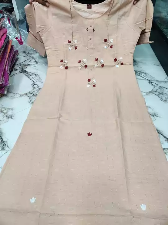 Premium cotton fancy Embroidery work cotton kurti uploaded by Swastik creation on 12/29/2022