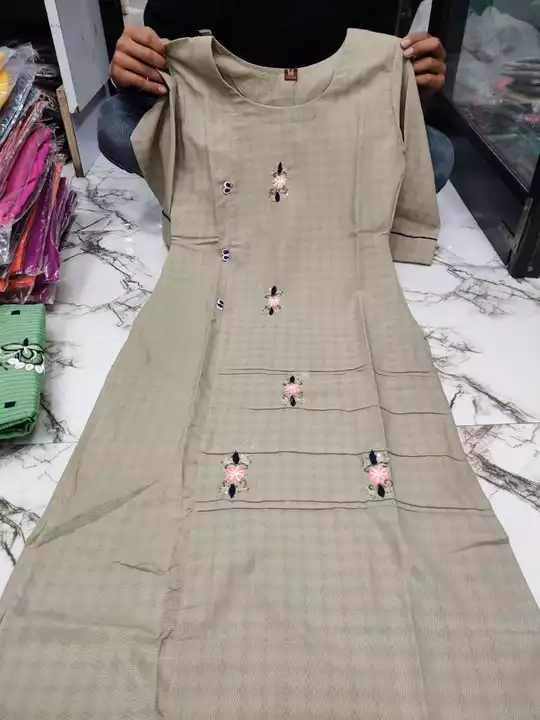 Premium cotton fancy Embroidery work cotton kurti uploaded by Swastik creation on 5/30/2024