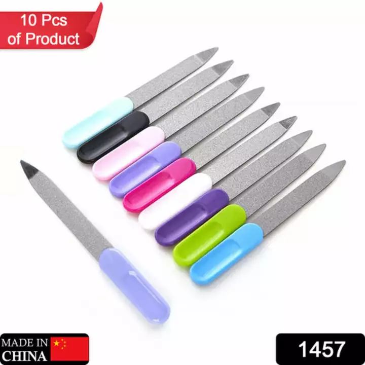 1457 Stainless Steel Professional Nail File Double Sides Great for Thick Nails ( 10 pcs ) uploaded by DeoDap on 12/29/2022
