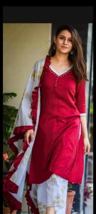 Rayon Fabric Straight Kurti With Dupatta And Plazo  uploaded by Woow Looks on 12/29/2022